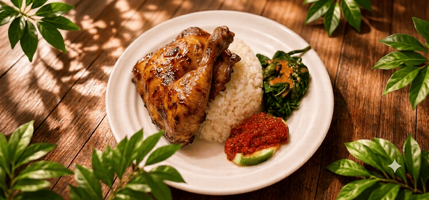 Bebek  Panggang Taliwang + Nasi
