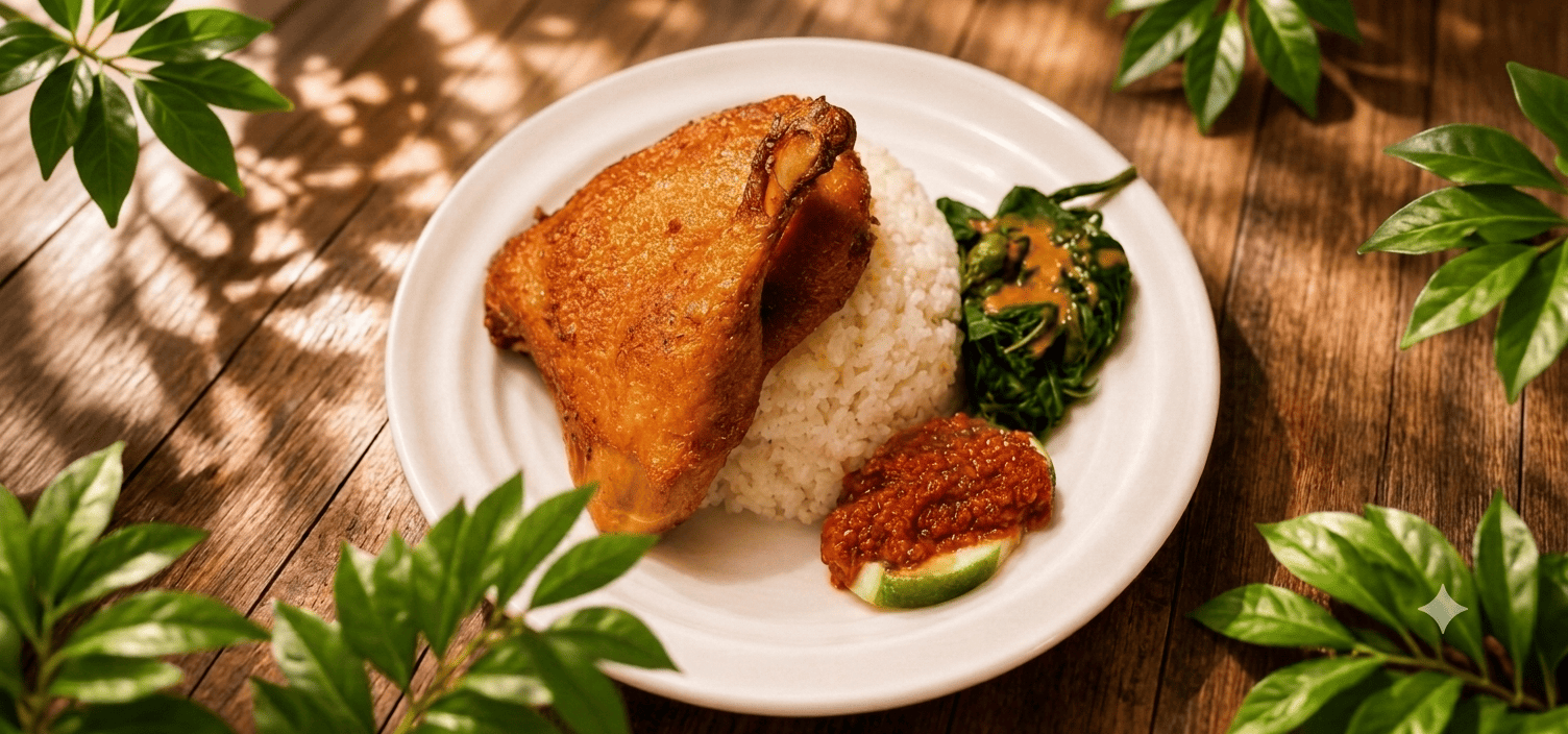 Lalapan Bebek  Goreng + Nasi